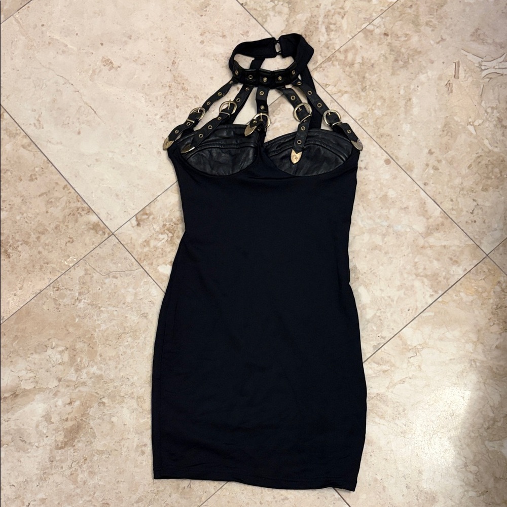 Elegant Black Halter Mini Dress